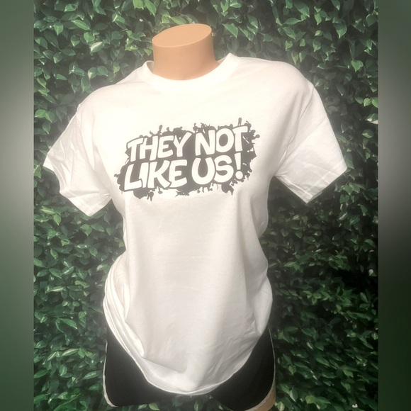 Tops - SALE NEW They Not Like Us CUSTOM MADE TEE Kendrick Lamar Super Bowl Smile